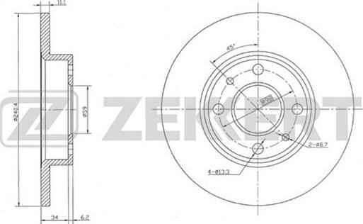 Zekkert BS-5007 - Bremžu diski adetalas.lv