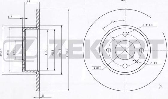 Zekkert BS-5013 - Bremžu diski adetalas.lv