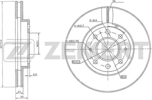 Zekkert BS-5722 - Bremžu diski adetalas.lv