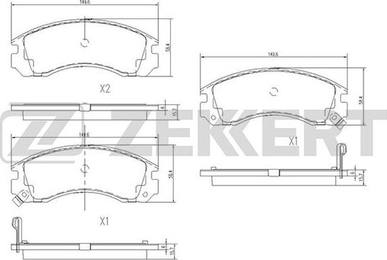 Zekkert BS-1448 - Bremžu uzliku kompl., Disku bremzes adetalas.lv