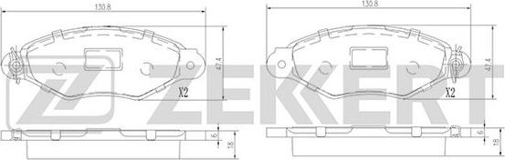 Zekkert BS-1443 - Bremžu uzliku kompl., Disku bremzes adetalas.lv