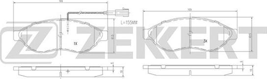 Zekkert BS-1469 - Bremžu uzliku kompl., Disku bremzes adetalas.lv