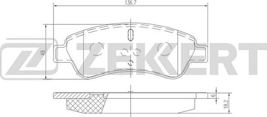 Zekkert BS-1433 - Bremžu uzliku kompl., Disku bremzes adetalas.lv