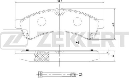 Zekkert BS-1689 - Bremžu uzliku kompl., Disku bremzes adetalas.lv