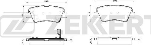 Zekkert BS-1048 - Bremžu uzliku kompl., Disku bremzes adetalas.lv