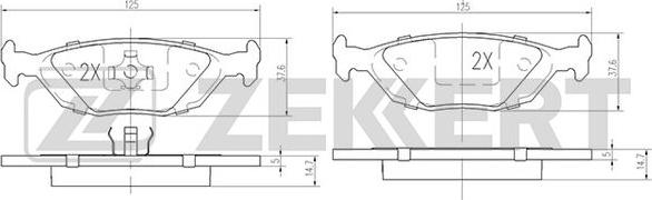 Zekkert BS-1050 - Bremžu uzliku kompl., Disku bremzes adetalas.lv