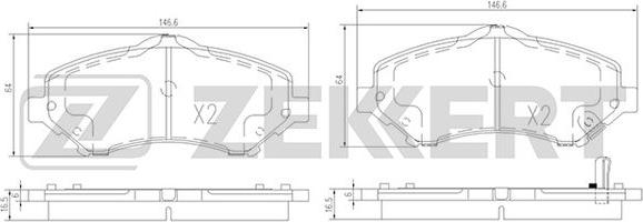 Zekkert BS-1008 - Bremžu uzliku kompl., Disku bremzes adetalas.lv