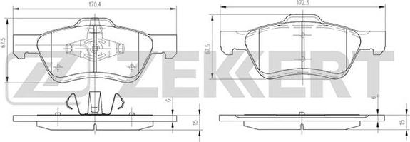 Zekkert BS-1003 - Bremžu uzliku kompl., Disku bremzes adetalas.lv