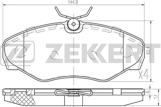 Zekkert BS-1007 - Bremžu uzliku kompl., Disku bremzes adetalas.lv