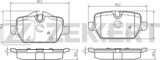 Zekkert BS-1018 - Bremžu uzliku kompl., Disku bremzes adetalas.lv