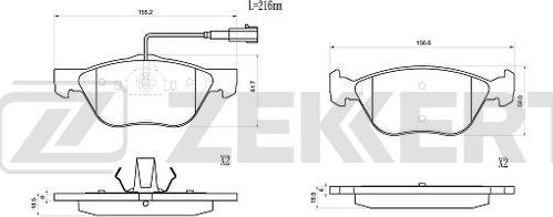 Zekkert BS-1035 - Bremžu uzliku kompl., Disku bremzes adetalas.lv