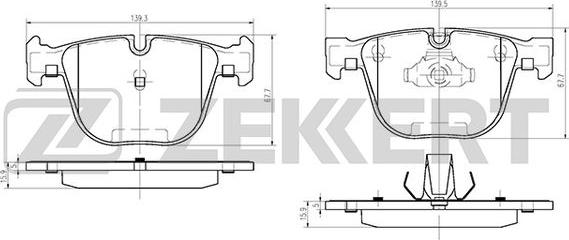 Zekkert BS-1021 - Bremžu uzliku kompl., Disku bremzes adetalas.lv