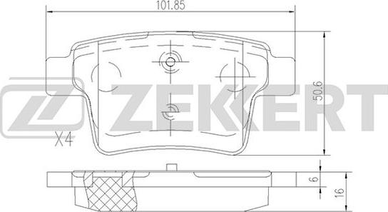 Zekkert BS-1146 - Bremžu uzliku kompl., Disku bremzes adetalas.lv