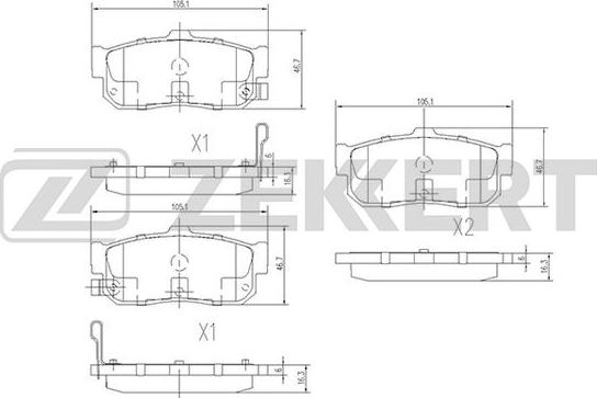 Zekkert BS-1104 - Bremžu uzliku kompl., Disku bremzes adetalas.lv