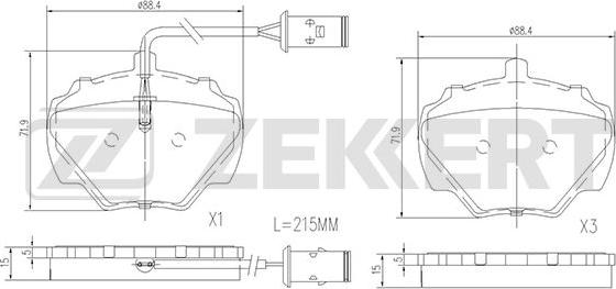 Zekkert BS-1830 - Bremžu uzliku kompl., Disku bremzes adetalas.lv