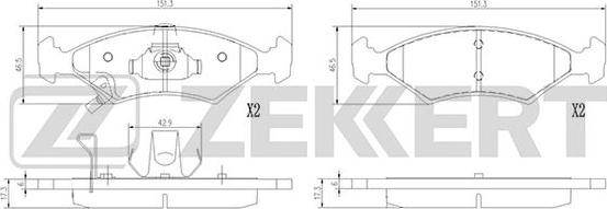 Zekkert BS-1392 - Bremžu uzliku kompl., Disku bremzes adetalas.lv