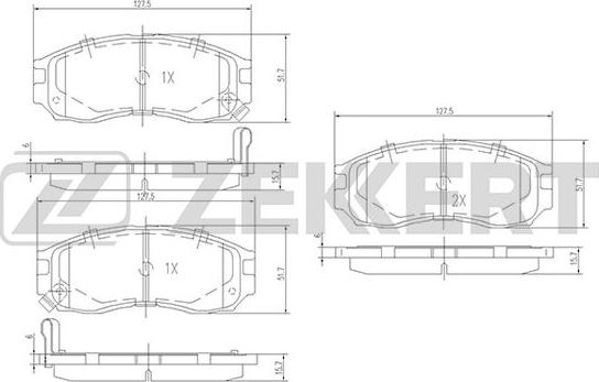 Zekkert BS-1355 - Bremžu uzliku kompl., Disku bremzes adetalas.lv