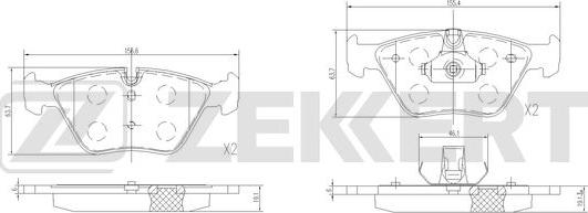 Zekkert BS-1370 - Bremžu uzliku kompl., Disku bremzes adetalas.lv