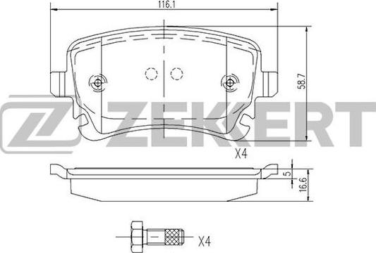 Zekkert BS-1256 - Bremžu uzliku kompl., Disku bremzes adetalas.lv