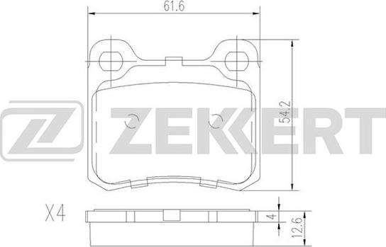 Zekkert BS-1215 - Bremžu uzliku kompl., Disku bremzes adetalas.lv