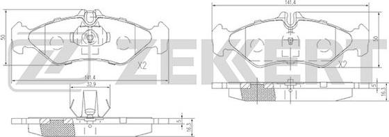 Zekkert BS-1280 - Bremžu uzliku kompl., Disku bremzes adetalas.lv