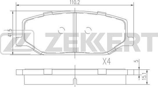 Zekkert BS-1231 - Bremžu uzliku kompl., Disku bremzes adetalas.lv