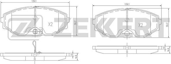 Zekkert BS-1220 - Bremžu uzliku kompl., Disku bremzes adetalas.lv