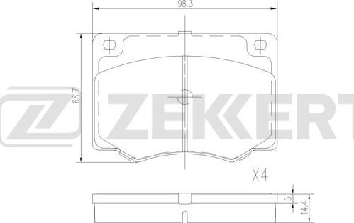 Zekkert BS-3043 - Bremžu uzliku kompl., Disku bremzes adetalas.lv