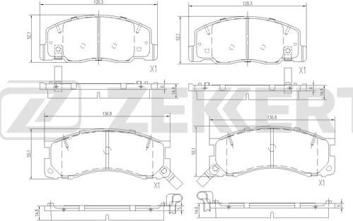 Zekkert BS-3052 - Bremžu uzliku kompl., Disku bremzes adetalas.lv