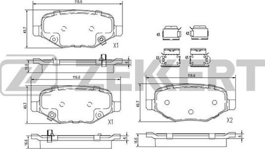 Zekkert BS-3023 - Bremžu uzliku kompl., Disku bremzes adetalas.lv