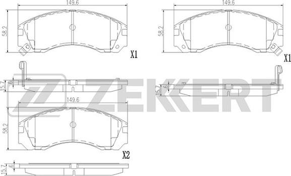 Zekkert BS-3022 - Bremžu uzliku kompl., Disku bremzes adetalas.lv