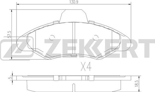 Zekkert BS-2999 - Bremžu uzliku kompl., Disku bremzes adetalas.lv