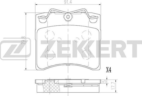 Zekkert BS-2992 - Bremžu uzliku kompl., Disku bremzes adetalas.lv