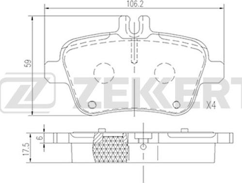 Zekkert BS-2949 - Bremžu uzliku kompl., Disku bremzes adetalas.lv