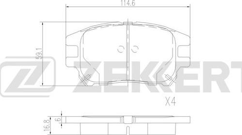 Zekkert BS-2963 - Bremžu uzliku kompl., Disku bremzes adetalas.lv