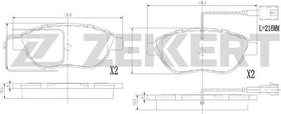 Zekkert BS-2919 - Bremžu uzliku kompl., Disku bremzes adetalas.lv