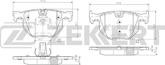 Zekkert BS-2937 - Bremžu uzliku kompl., Disku bremzes adetalas.lv