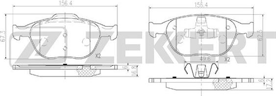 Zekkert BS-2924 - Bremžu uzliku kompl., Disku bremzes adetalas.lv