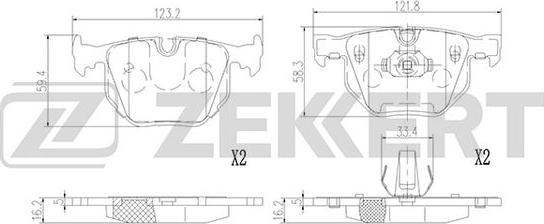 Zekkert BS-2922 - Bremžu uzliku kompl., Disku bremzes adetalas.lv