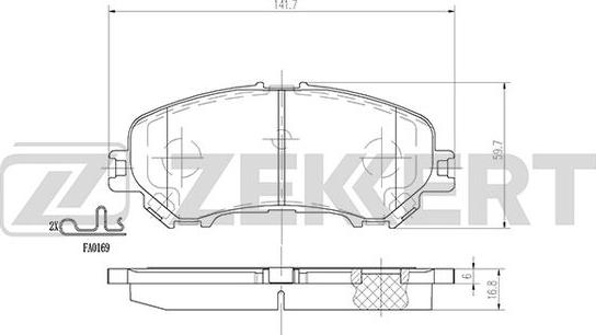 Zekkert BS-2973 - Bremžu uzliku kompl., Disku bremzes adetalas.lv