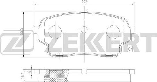 Zekkert BS-2430 - Bremžu uzliku kompl., Disku bremzes adetalas.lv