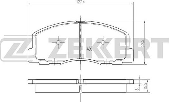 Zekkert BS-2534 - Bremžu uzliku kompl., Disku bremzes adetalas.lv