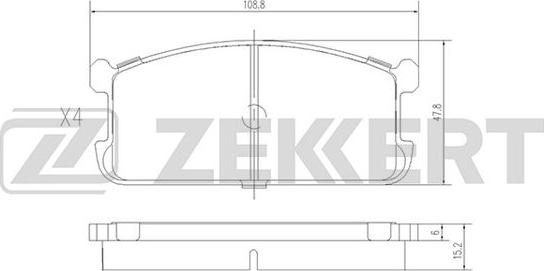 Zekkert BS-2533 - Bremžu uzliku kompl., Disku bremzes adetalas.lv