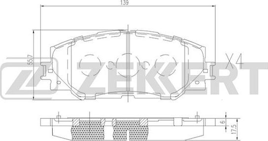 Zekkert BS-2683 - Bremžu uzliku kompl., Disku bremzes adetalas.lv