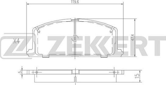 Zekkert BS-2624 - Bremžu uzliku kompl., Disku bremzes adetalas.lv