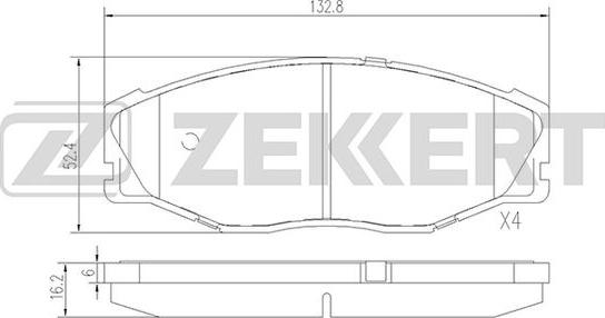 Zekkert BS-2085 - Bremžu uzliku kompl., Disku bremzes adetalas.lv