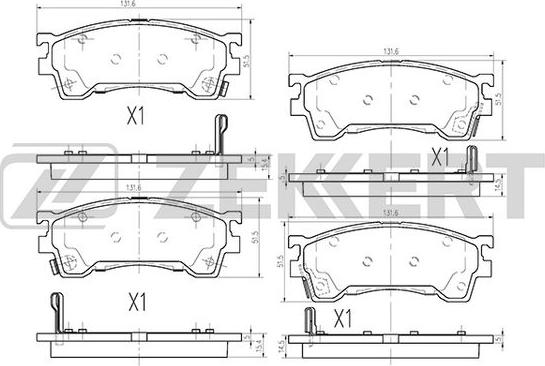 Zekkert BS-2036 - Bremžu uzliku kompl., Disku bremzes adetalas.lv