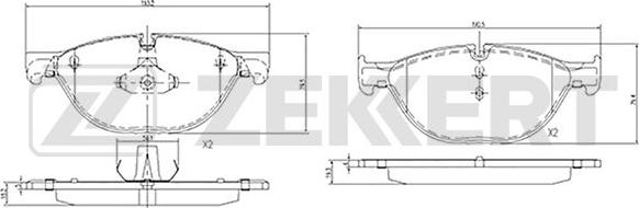 Zekkert BS-2144 - Bremžu uzliku kompl., Disku bremzes adetalas.lv