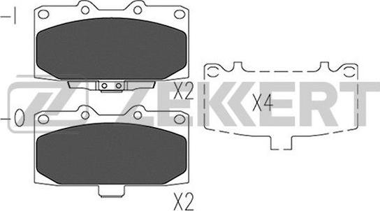 Zekkert BS-2155 - Bremžu uzliku kompl., Disku bremzes adetalas.lv