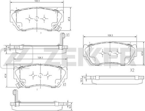 Zekkert BS-2152 - Bremžu uzliku kompl., Disku bremzes adetalas.lv